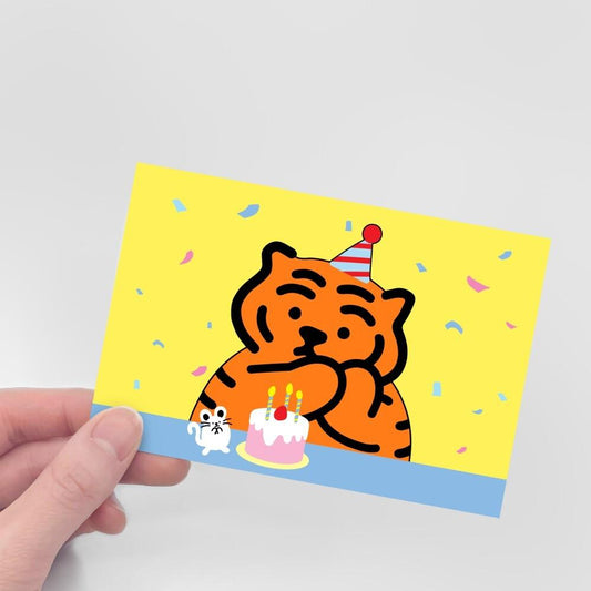【現貨】Muzik Tiger HBD Tiger Postcard 生日快樂老虎明信片 - SOUL SIMPLE HK