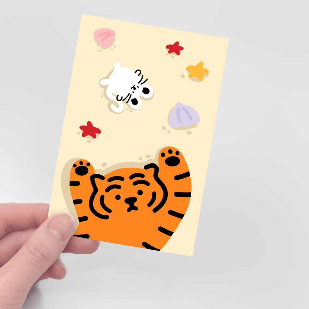 Muzik Tiger Sand Play Tiger Postcard 明信片 - SOUL SIMPLE HK