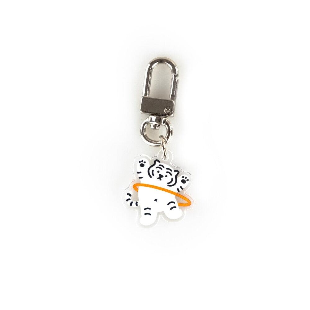 Muzik Tiger Hula-hoop Tiger Keyring 鑰匙扣（白） - SOUL SIMPLE HK