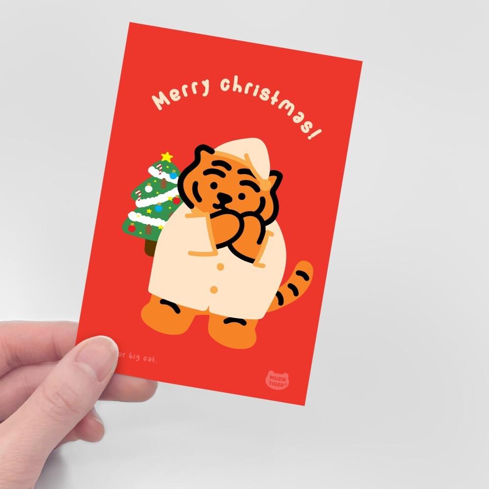 Muzik Tiger Merry Christmas Red Postcard 明信片 - SOUL SIMPLE HK