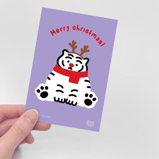Muzik Tiger Merry Christmas Purple Postcard 明信片 - SOUL SIMPLE HK
