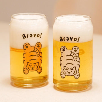 【現貨】Muzik Tiger Glass Beer Can glass 玻璃啤酒杯（2款） - SOUL SIMPLE HK