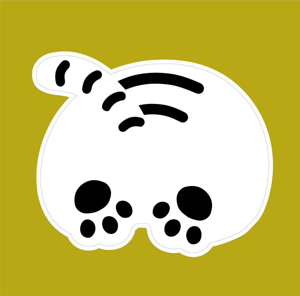 Muzik Tiger White Dumpling Tiger Big Removable Sticker 貼紙（白） - SOUL SIMPLE HK