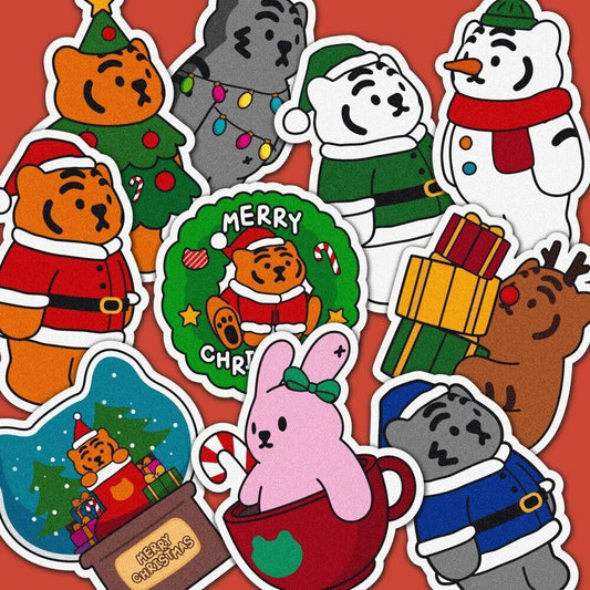 【現貨】Muzik Tiger Big Removable Hologram Stickers 09 貼紙 (10pcs) [Christmas] - SOUL SIMPLE HK