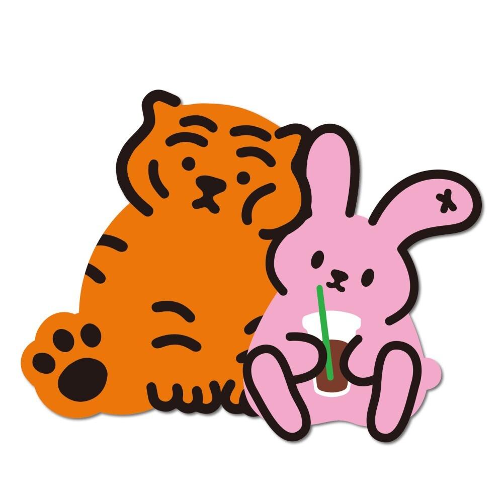 Muzik Tiger Tiger & Ice Coffee Porumee Big Removable Sticker 貼紙 - SOUL SIMPLE HK