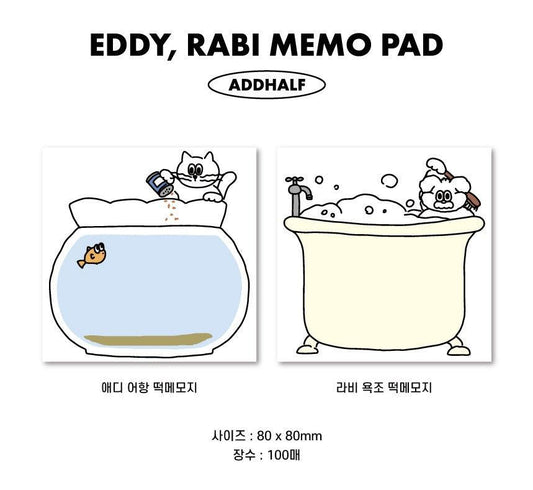 ADDHALF Eddy & Rabi Memo Pad 便條紙（2款） - SOUL SIMPLE HK