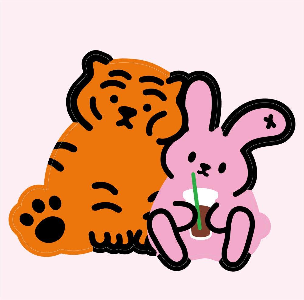 Muzik Tiger Tiger & Ice Coffee Porumee Big Removable Sticker 貼紙 - SOUL SIMPLE HK